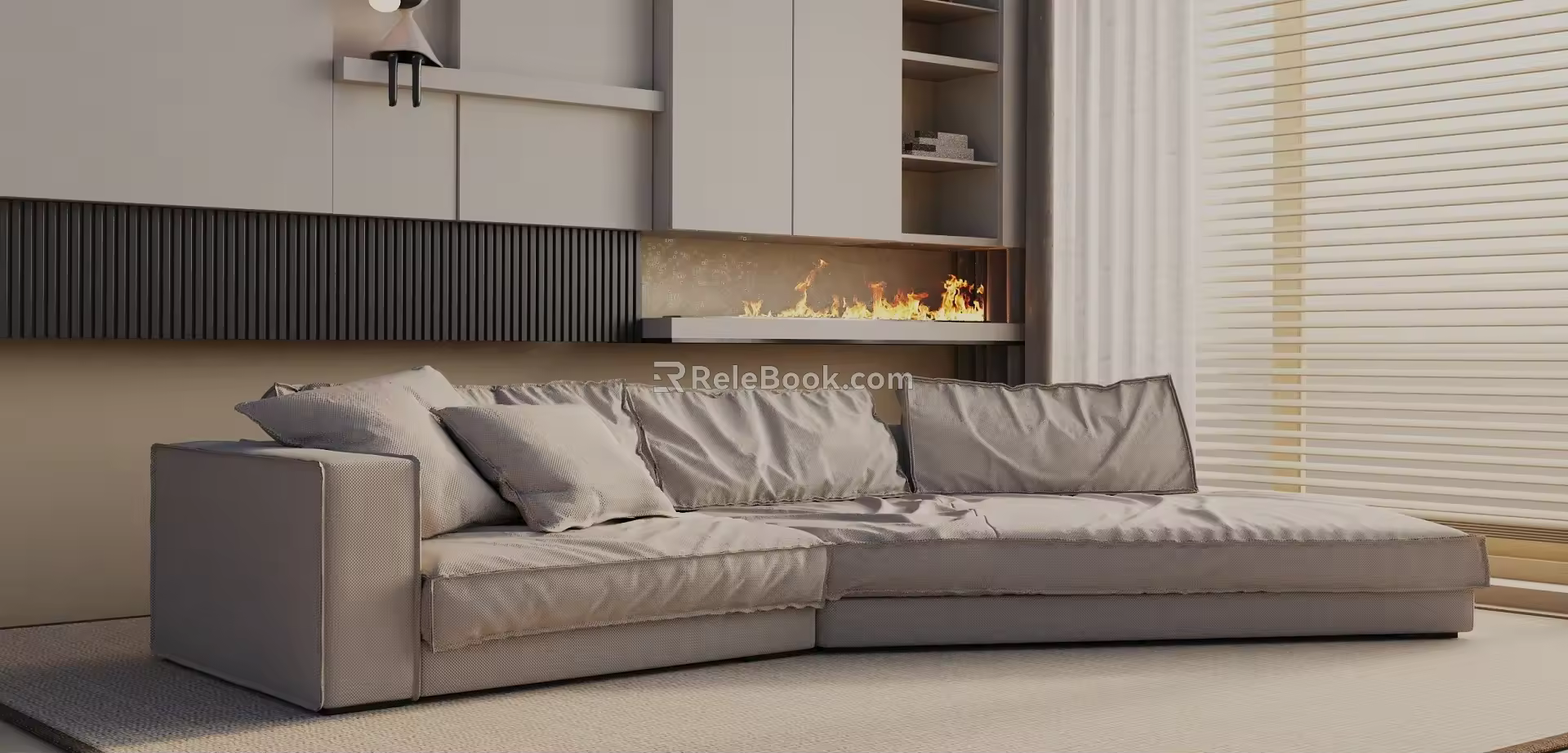 Three-seat sofa 3d model
