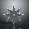 Traditional Japanese Star Shaped Metal Weapon With Sharp Blades And Center Hole