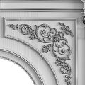 European-style Carved Curved Shape Pass Entrance Averway Balcony Arched Door Cover Wraped Edge Decoration European-style French Classical Style White Wedding Castle Props Components 3d model