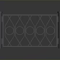 Scenic View Metal Railing With Geometric Diamond Circular Patterns And Pillar Structure 3d model