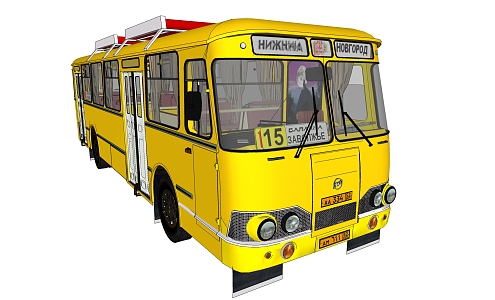 modern bus car bus 3d model