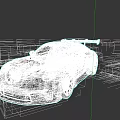 White Sports Car Featuring Red Wheels Rear Spoiler And Sleek Aerodynamic Body