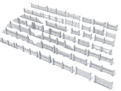 Chinese Style Stone Railing Bridge Railing River Railing Stone Railing Outdoor Railing 3d model