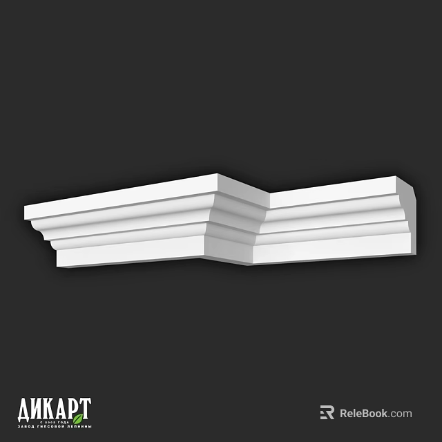 White Decorative Corner Cornice With Layered Design For Interior Use 3d model 