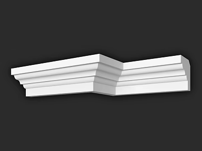 White Decorative Corner Cornice With Layered Design For Interior Use 3d model