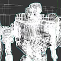 Gray Mechanical Car Robot With Green Eyes And Yellow Joint Components