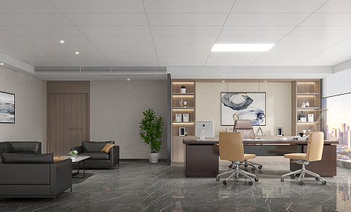 Modern Office Manager's Office 3d model