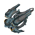 Futuristic Sci Fi Mechanical Device With Metallic Structure Circular Components Blue Orange Accents