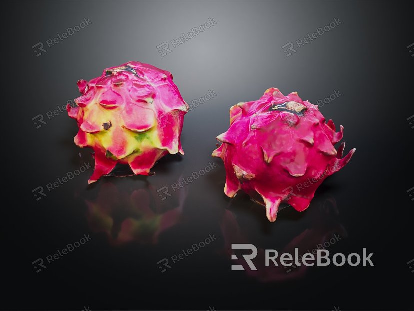 modern dragon fruit fig fruit model