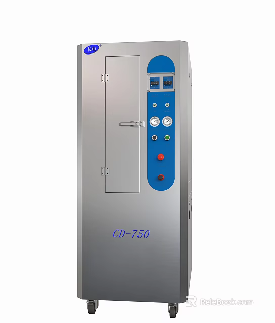 Industrial Equipment CD750 With Stainless Steel Body Control Panel Buttons And Gauges 3d model 