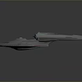 Futuristic Starship 3D Model Featuring Disc Shaped Hull Blue Glowing Engines And NCC 1058 Identifier For Cosmic Exploration