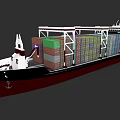 Large Container Ship Loaded With Various Colored Containers On Deck