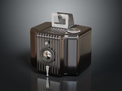 Vintage Electronic Camera With Retro Metal Body Classic Lens And Knob Design 3d model