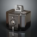 Vintage Electronic Camera With Retro Metal Body Classic Lens And Knob Design