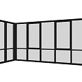 Modern Sliding Floor to Ceiling Windows with Black Frame and Large Glass Panels