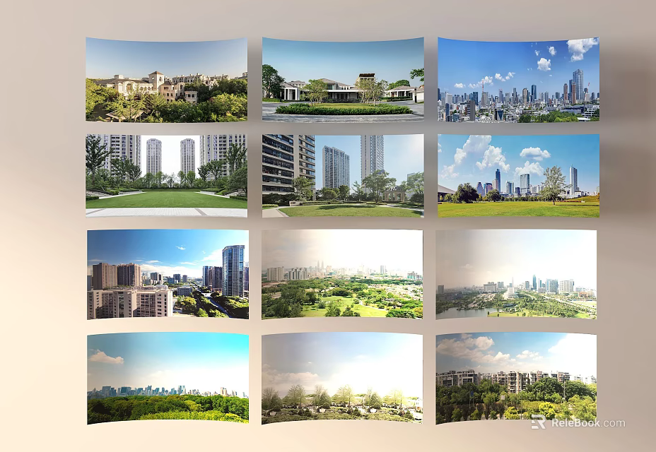 Aerial View City Planning Urban Landscape With Modern Architecture And Green Spaces 3d model 