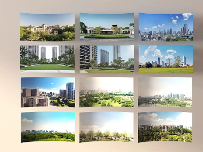 Aerial View City Planning Urban Landscape With Modern Architecture And Green Spaces 3d model