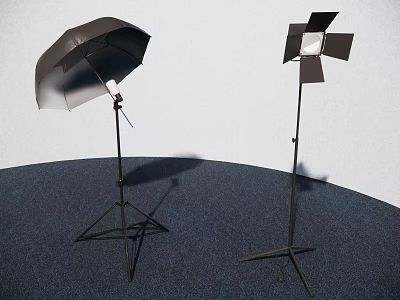 Professional Photography Lighting Equipment With Umbrella Softbox And Tripod Stands 3d model