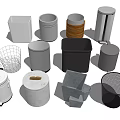 Modern trash can 3d model