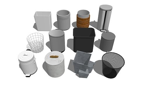 Modern trash can 3d model