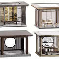 New Chinese-style pavilion porch pavilion 3d model