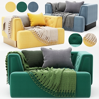 Single sofa multi-color sofa 3d model