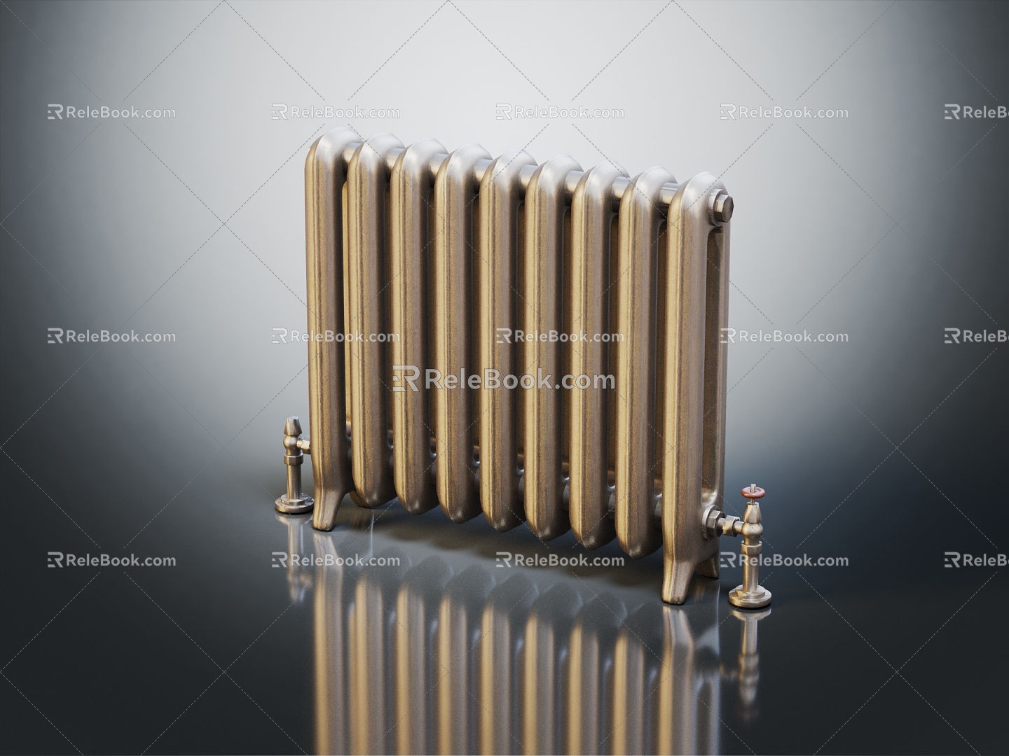 Modern heating pipe radiator heating equipment 3d model