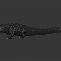 Fierce Reptilian Creature Character With Scaly Skin Open Mouth Sharp Teeth And Spiked Back