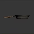 Vintage Brass Frying Pan With Wooden Handle For Daily Household Use