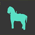 Green Metallic Horse Sculpture With Decorative Patterns And Shiny Reflective Base