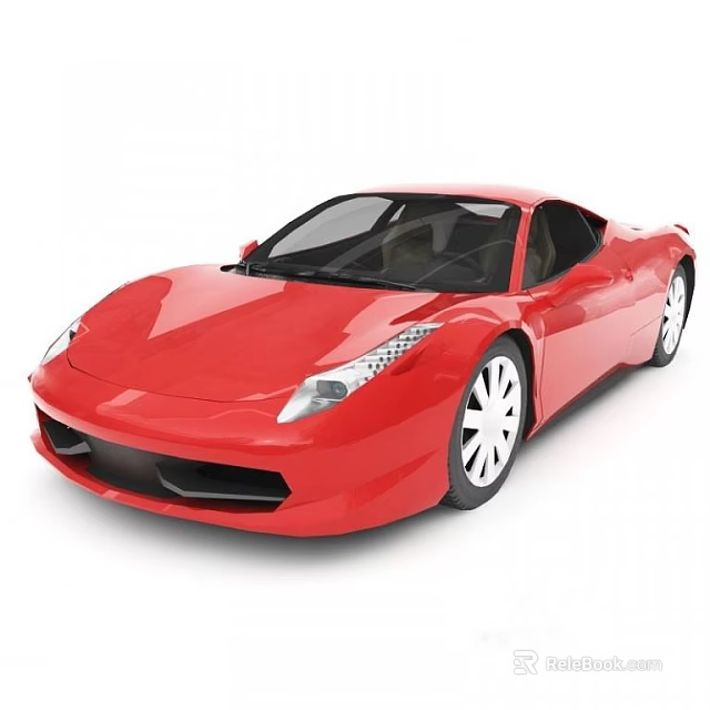 Red Sports Car With Sleek Exterior Design And Stylish White Wheels 3d model 