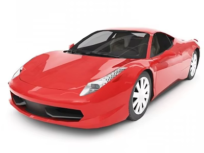 Red Sports Car With Sleek Exterior Design And Stylish White Wheels 3d model