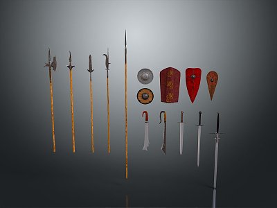 Ancient weapons Cold weapons Medieval items Medieval weapons Swords, spears, halberds, axe hooks 3d model