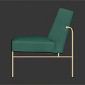 Elegant Teal Velvet Single Sofa With Gold Metal Frame And Modern Design