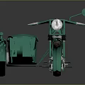 Green Vintage Motorcycle With Shiny Body Chrome Details And Retro Design