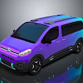 Citroen Van With Purple Blue Gradient Finish Modern Design Roof Rack And Alloy Wheels