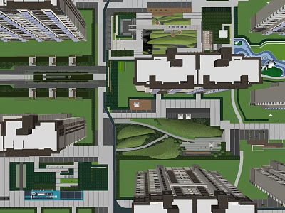 Modern Garden Landscape Residential District Landscape 3d model