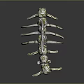 Detailed Limb Organ Structure With Metallic Spikes And Green Patina Design