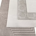 Modern square rugs featuring geometric patterns and striped designs for home decor 3d model