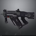 Futuristic Sci Fi Weapon Gun Design With Modern Metallic Structure And Details