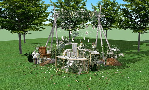 Modern Meichen Wedding Setches 3d model