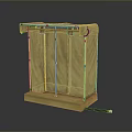 Golden Metallic Device Frame Structure With Vertical Panels Base And Connected Cable