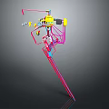 Colorful Space Exploration Robotic Device With Mechanical Arms Sensors And Framework