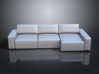 Modern Modular Light Gray Fabric Sofa Design With Sectional Seats And Backrests 3d model