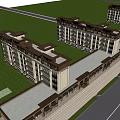 New Chinese Style Multi Story Residential Building With Ground Floor Shops And Modern Balconies