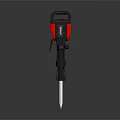 Red And Black Electric Jackhammer With Handle And Metal Chisel Bit For Construction