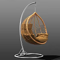 Modern Woven Hanging Chair With Metal Frame And Colorful Cushion Options