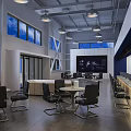 Efficient Modern Government Service Hall With Service Windows Waiting Seats And Digital Information Displays