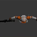 Sci Fi Soldier Character With White Orange Armor And Blaster Rifle 3d model