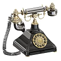 Vintage Office Telephone With Black And Gold Design Classic Dial Pad Style